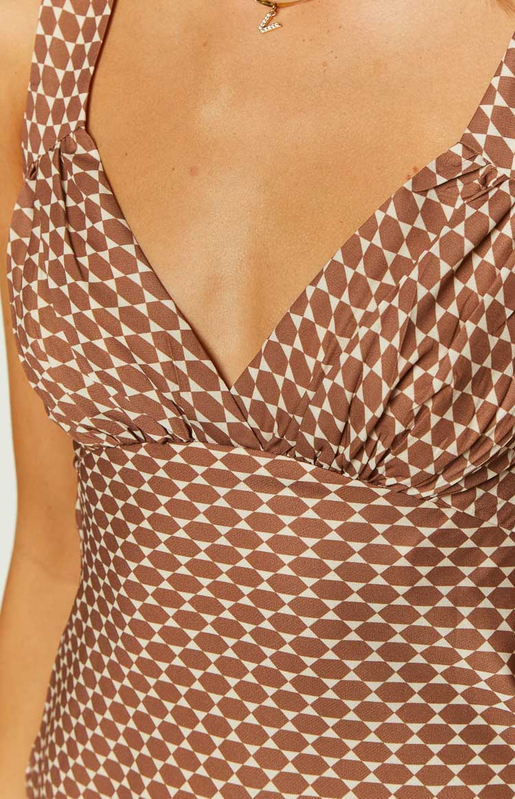 Daphne Chocolate Chiffon Mini Dress — 6
