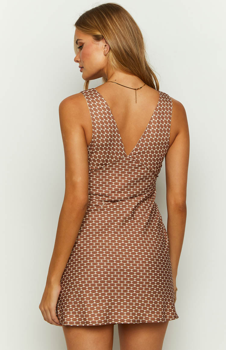 Daphne Chocolate Chiffon Mini Dress — 5