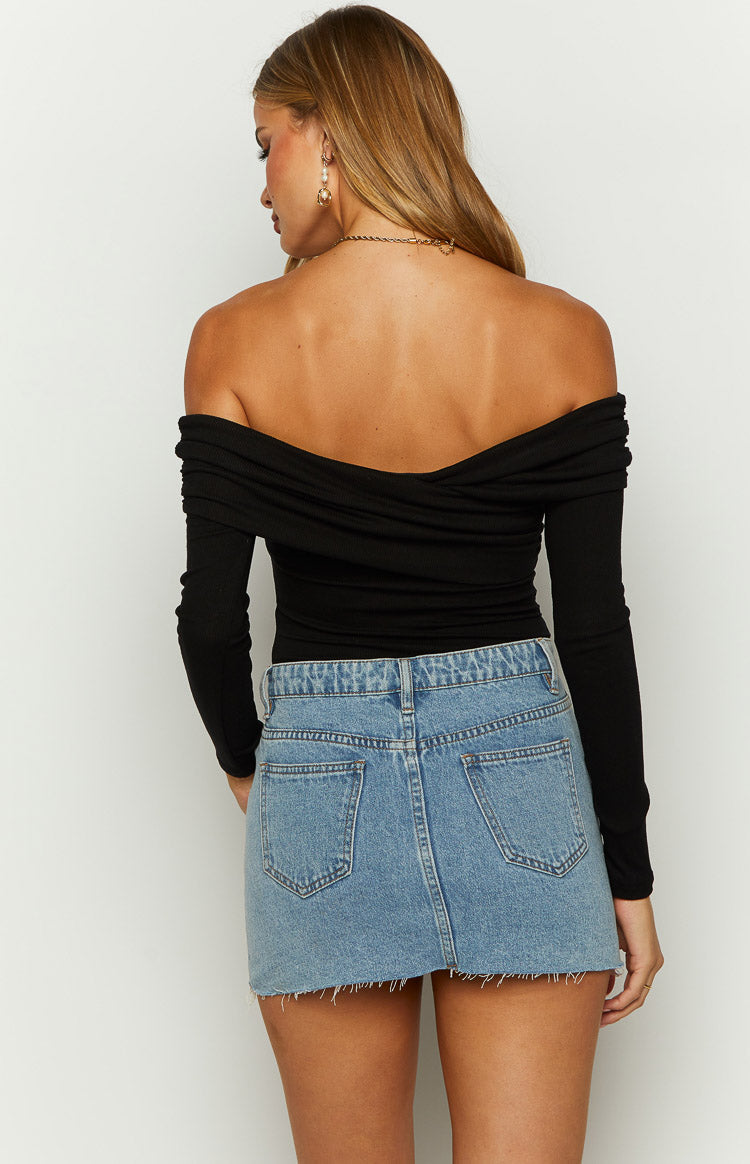 Ari Black Off Shoulder Bodysuit — 4