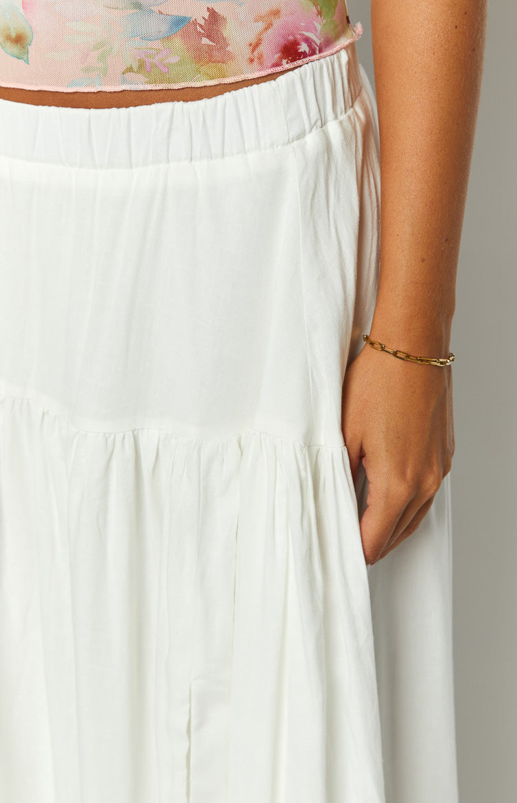 Cade White Maxi Skirt — 7