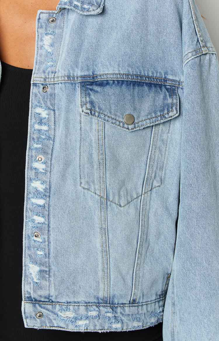 Hugo Light Wash Oversized Denim Jacket — 6