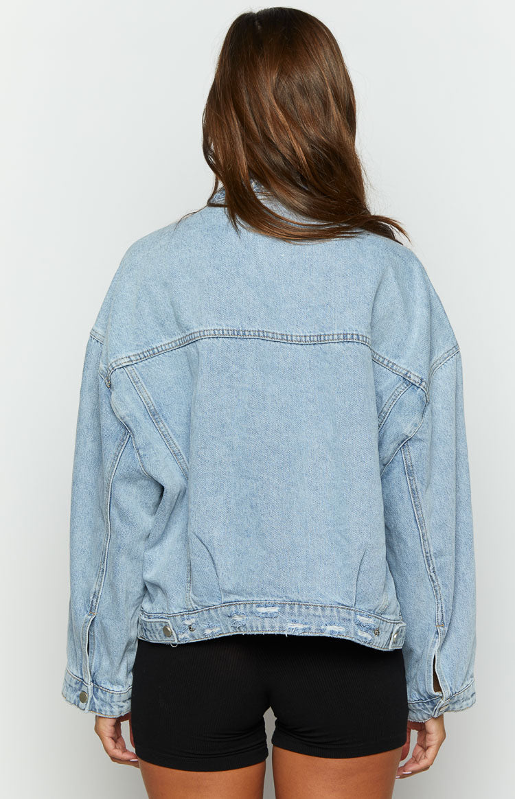 Hugo Light Wash Oversized Denim Jacket — 5