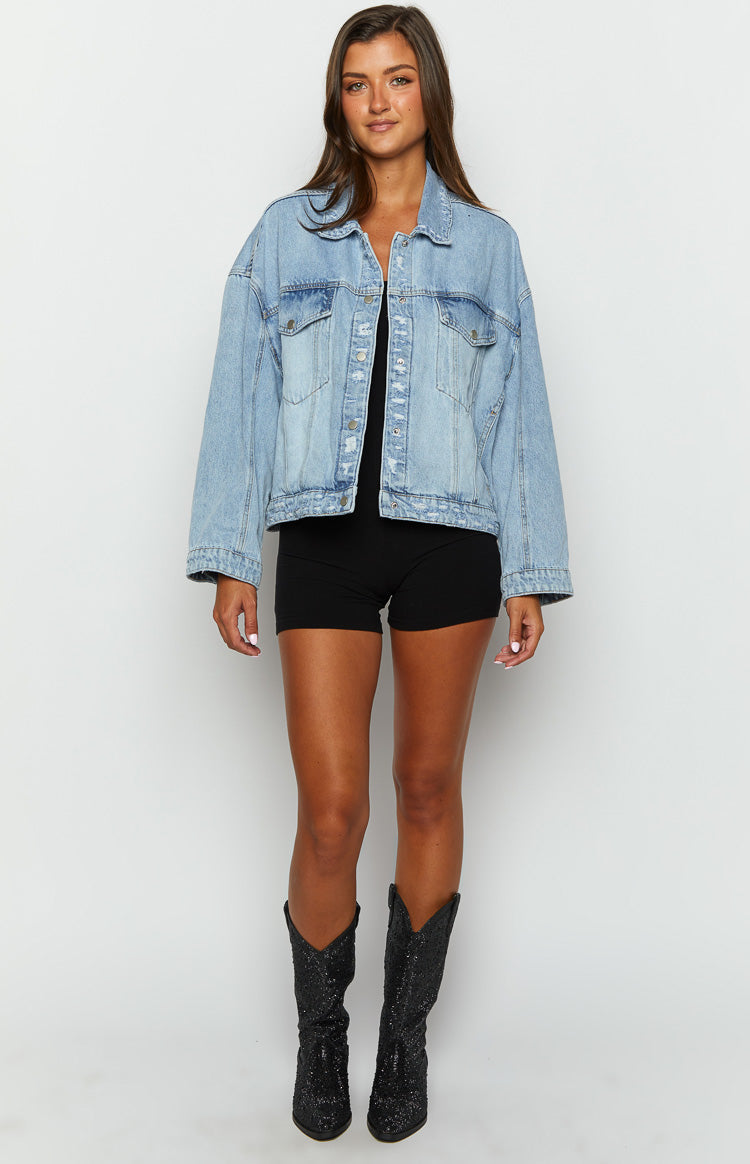 Hugo Light Wash Oversized Denim Jacket — 3