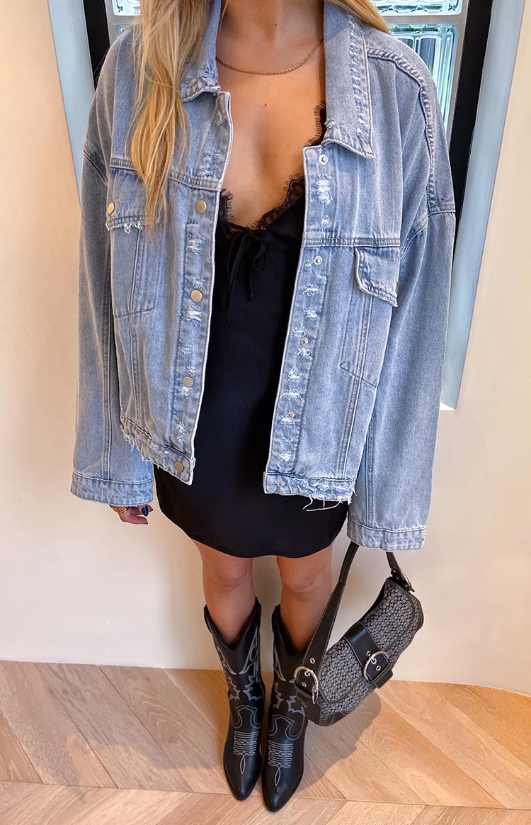 Hugo Light Wash Oversized Denim Jacket — 13