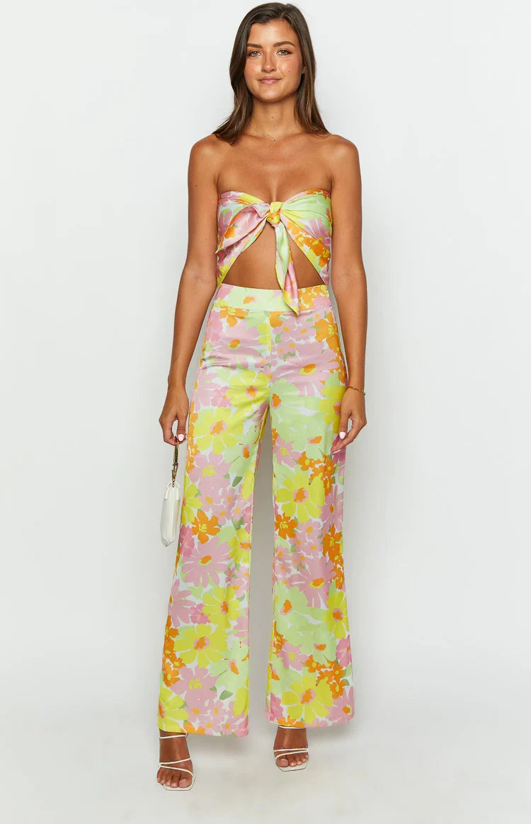 Mykonos Yellow Floral Pants — 1