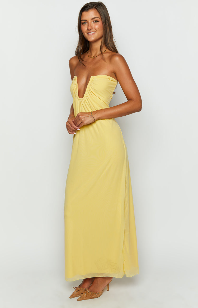Braelyn Yellow Strapless Maxi Dress — 6