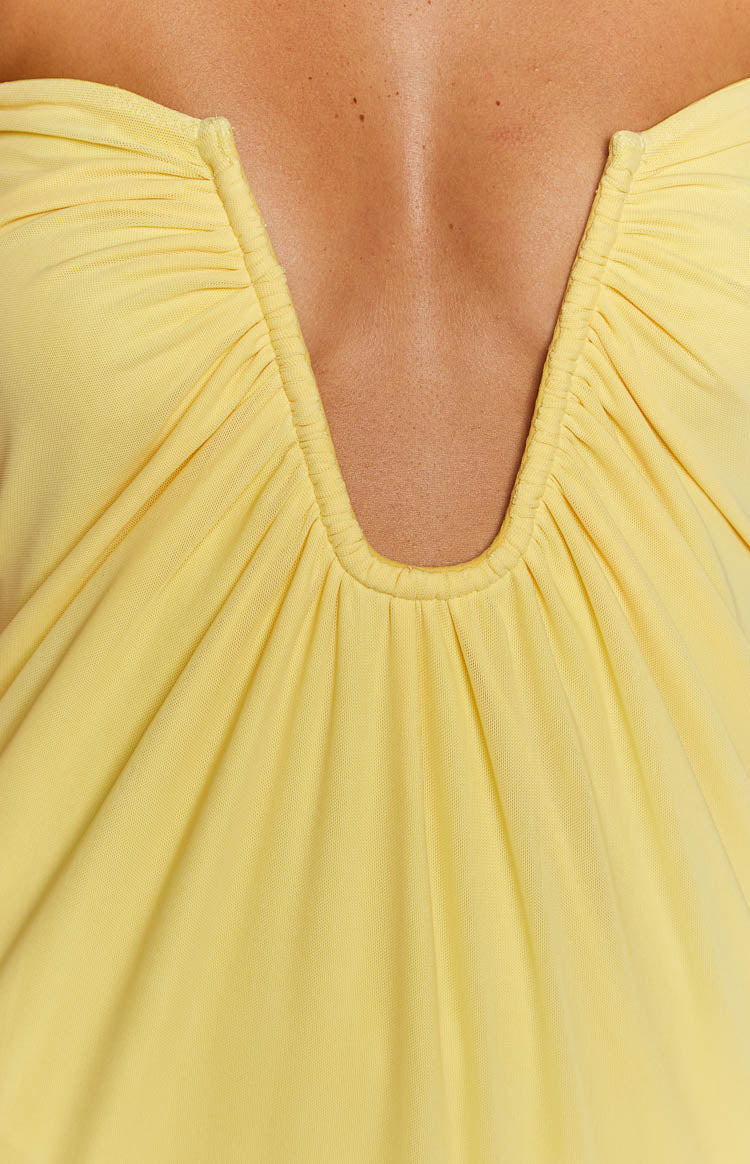 Braelyn Yellow Strapless Maxi Dress — 9
