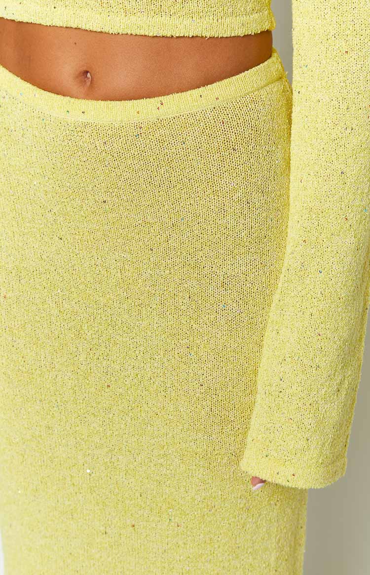 Romie Yellow Knit Maxi Skirt — 5