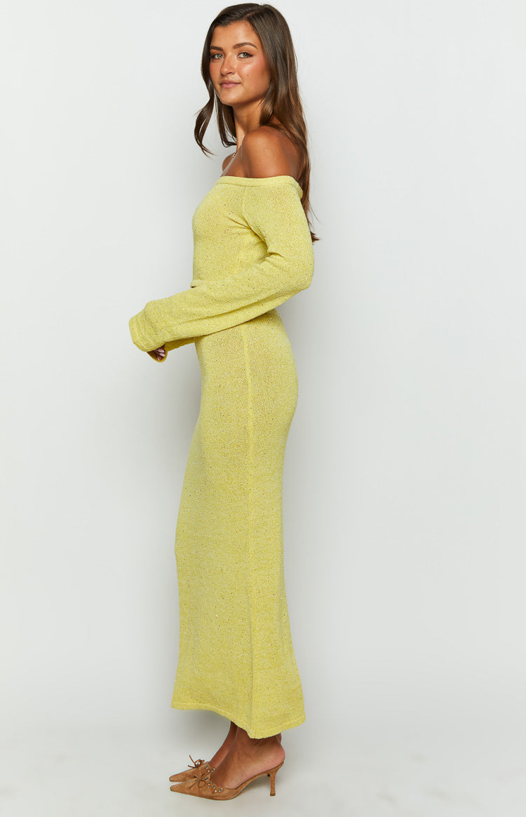 Romie Yellow Knit Maxi Skirt — 3