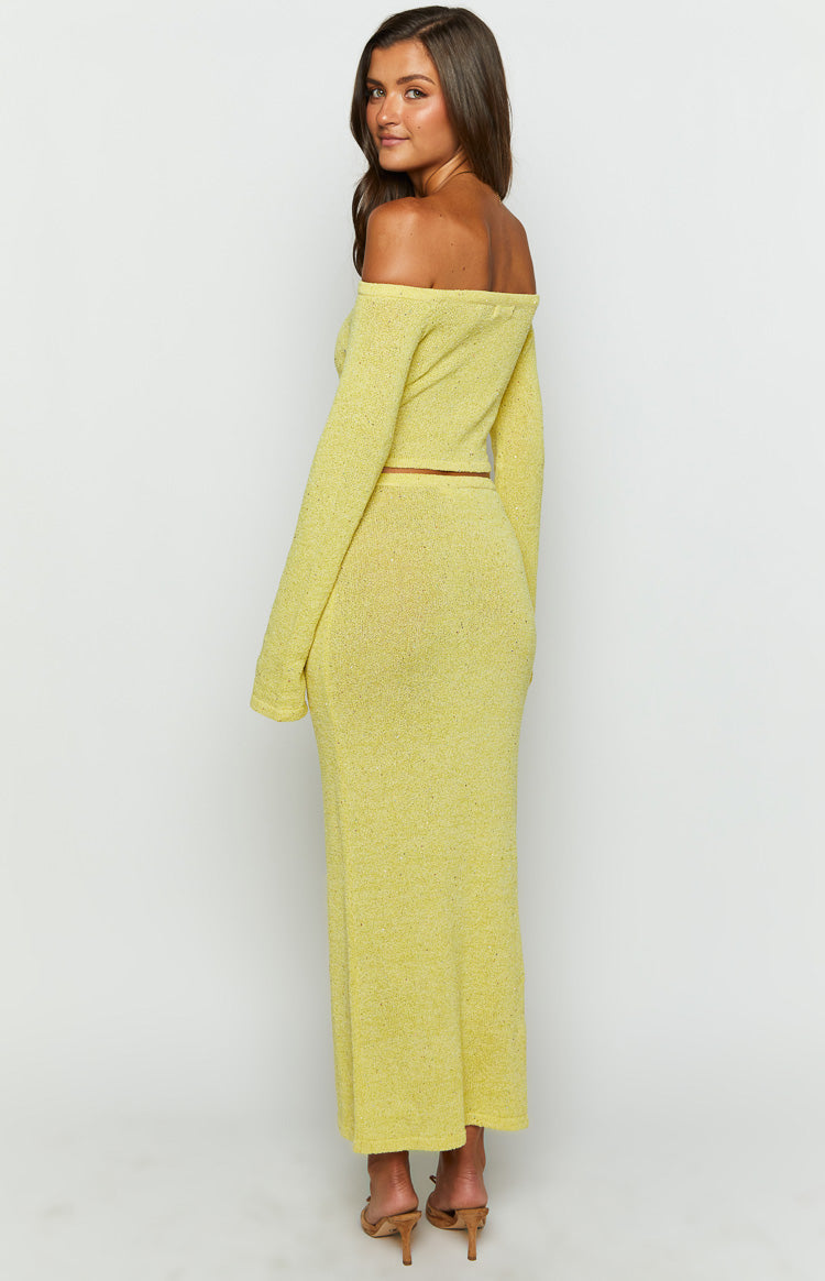 Romie Yellow Knit Maxi Skirt — 4