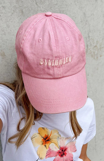 Beginning Boutique Pink Washed Cap — 1