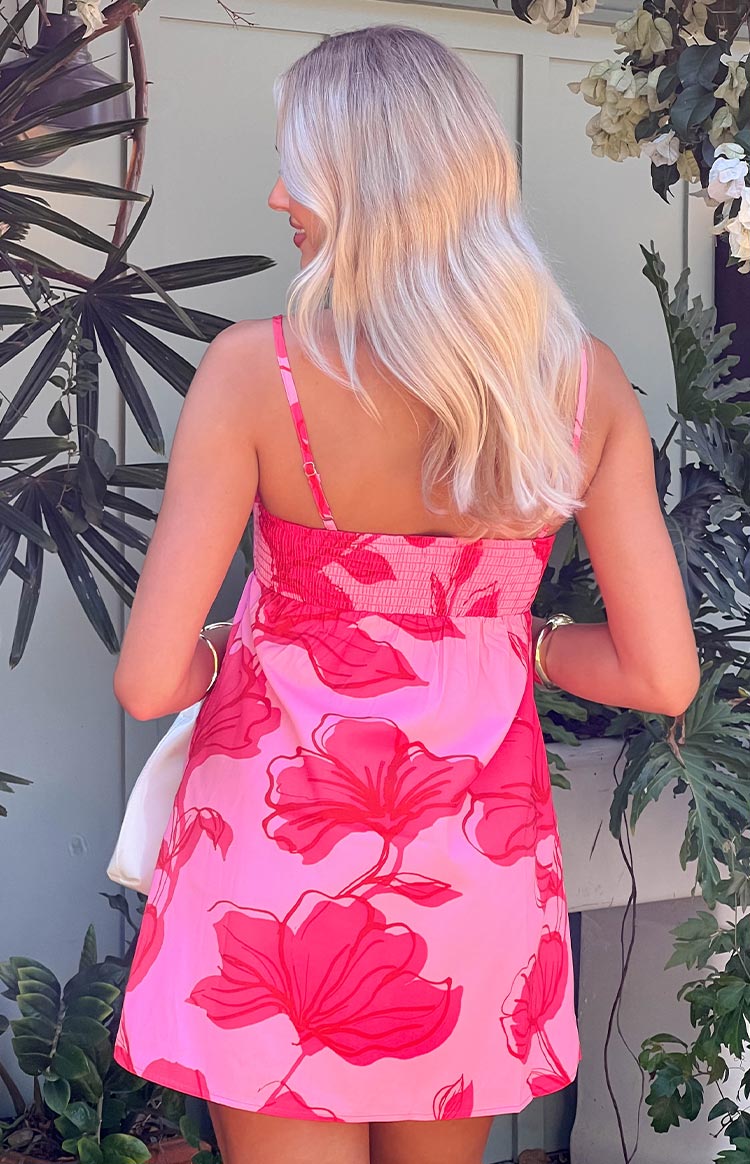 Lotus Love Affair Pink Floral Mini Dress — 12