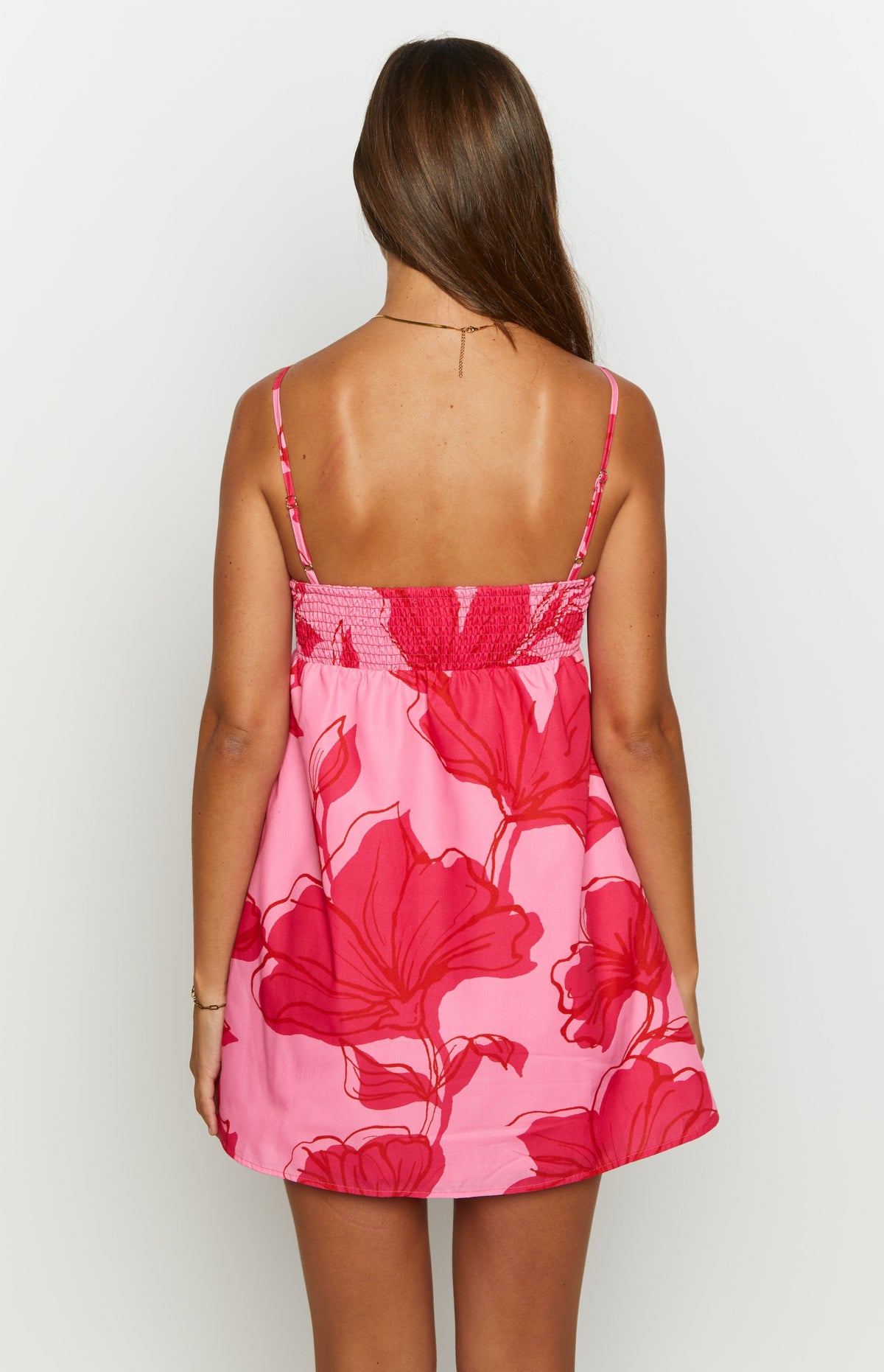 Lotus Love Affair Pink Floral Mini Dress — 7