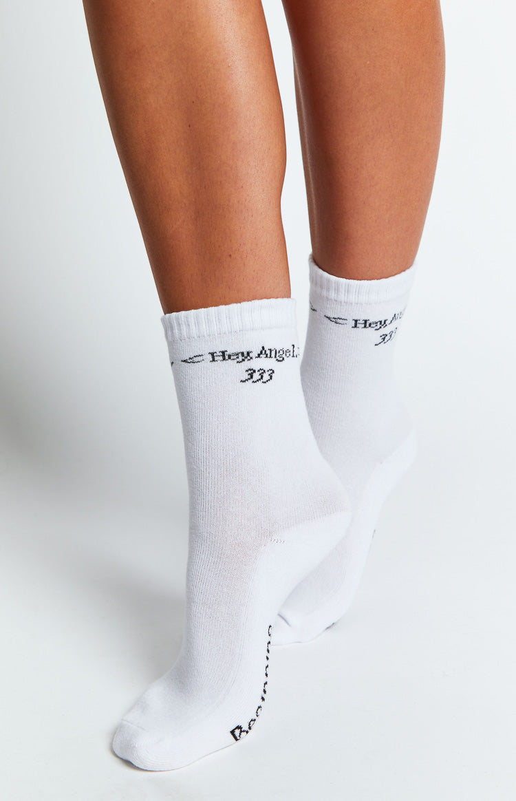 Hey Angel White Crew Socks — 3