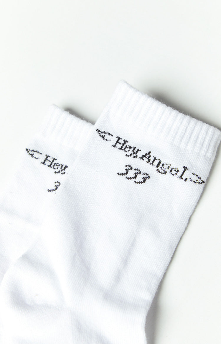Hey Angel White Crew Socks — 4