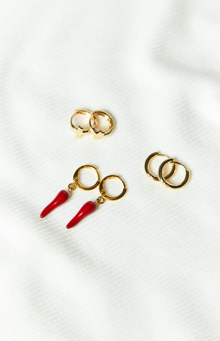 Elegance Echoes Gold Earrings 3 Pack — 3
