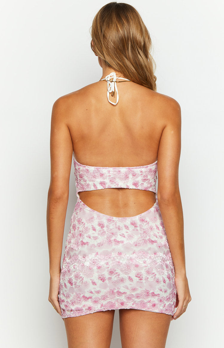 Novalie Pink Lace Mini Dress — 5