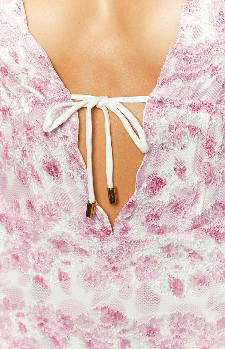 Novalie Pink Lace Mini Dress — 6