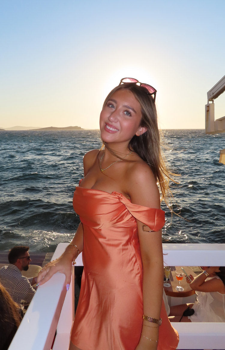 Zoella Orange Off The Shoulder Mini Dress — 1