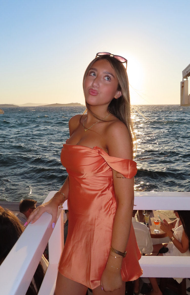 Zoella Orange Off The Shoulder Mini Dress — 1