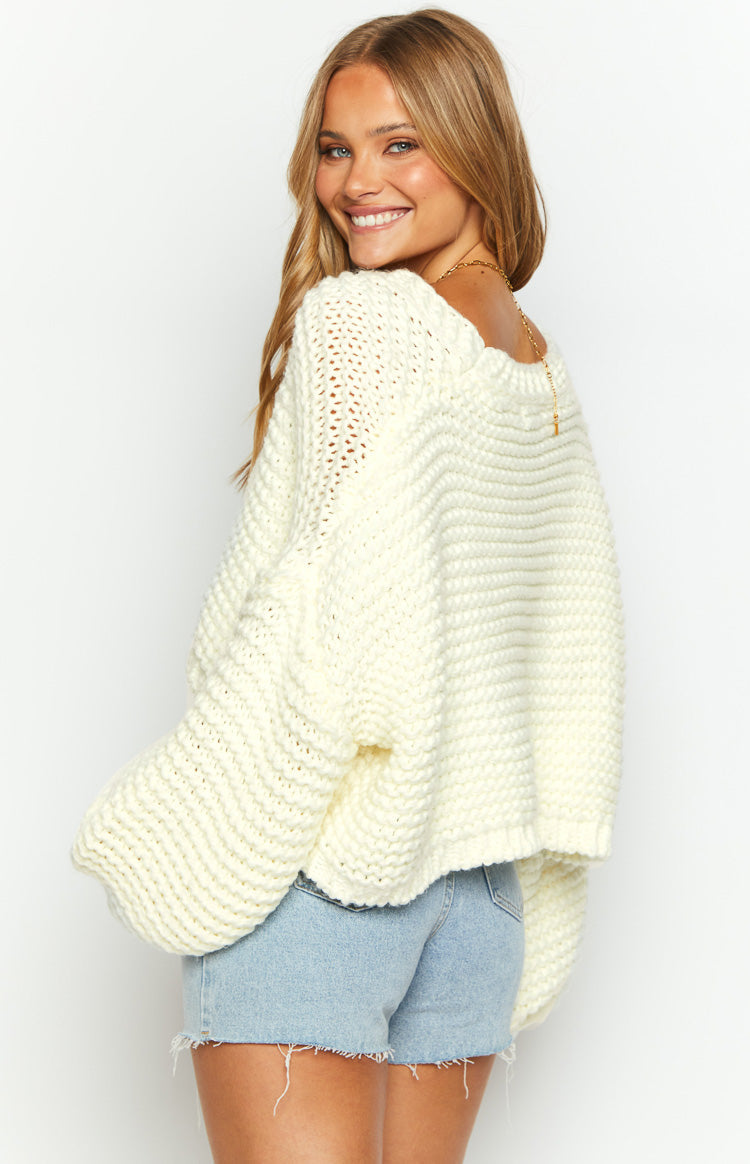 Jen White Knit Cardigan — 9
