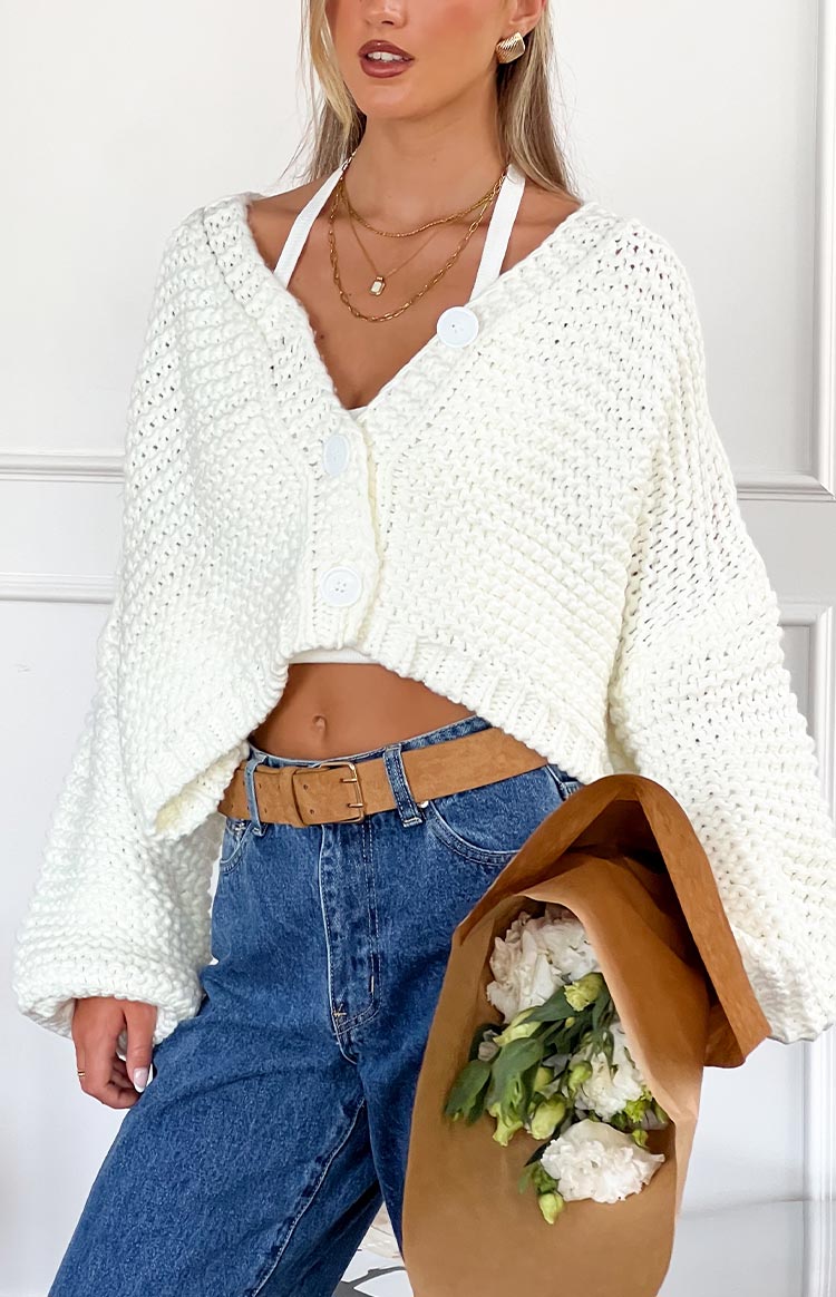 Jen White Knit Cardigan — 16