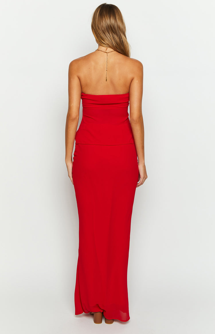 Jacqulin Red Maxi Skirt — 6