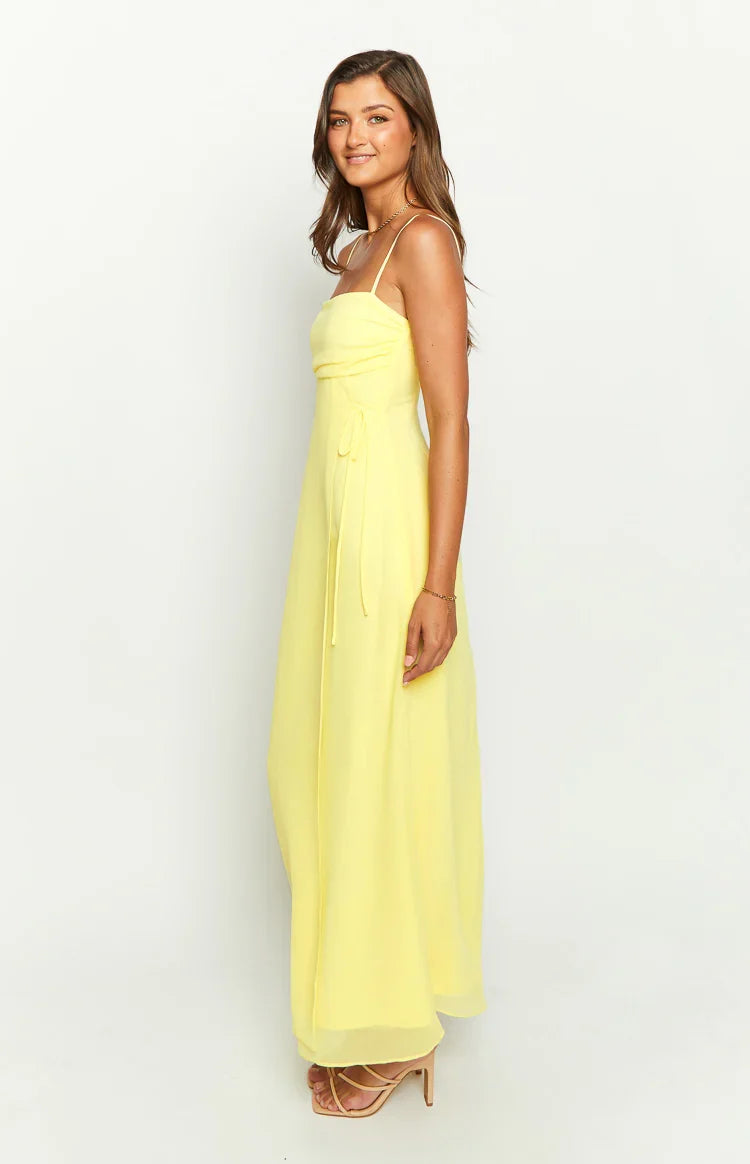 Flossie Yellow Maxi Sleeveless Dress — 4