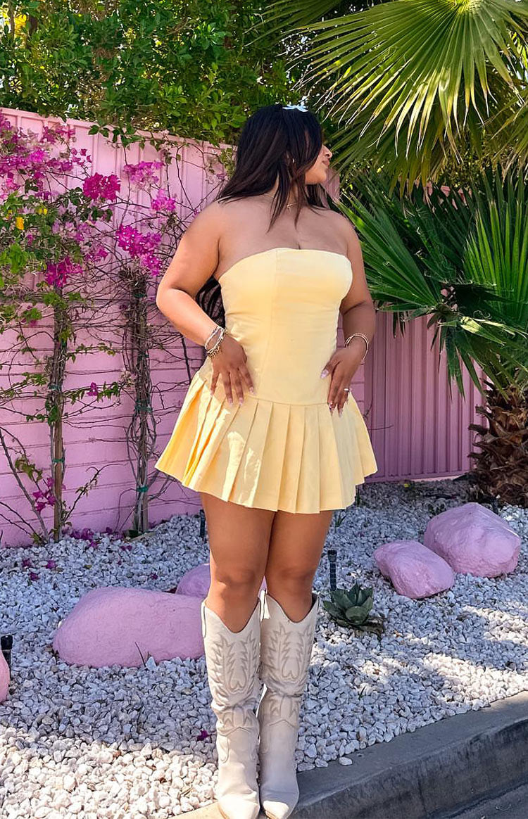 Good Days Yellow Strapless Mini Dress — 1