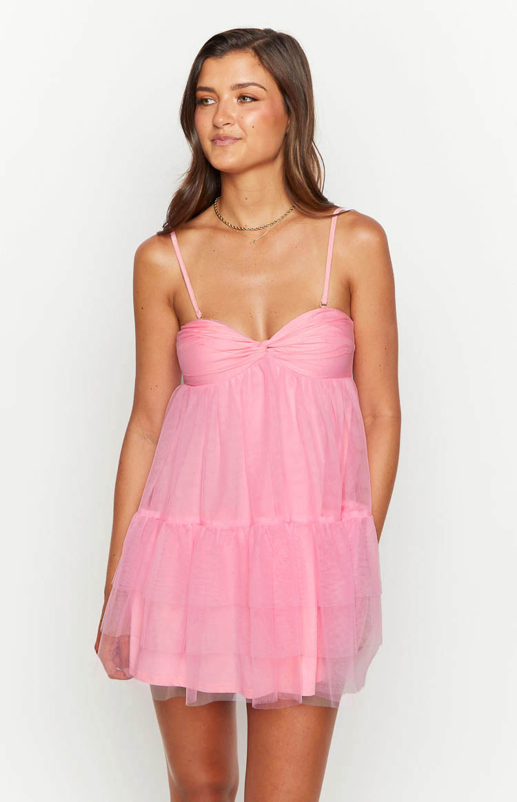 Amba Pink Strapless Mini Dress — 7