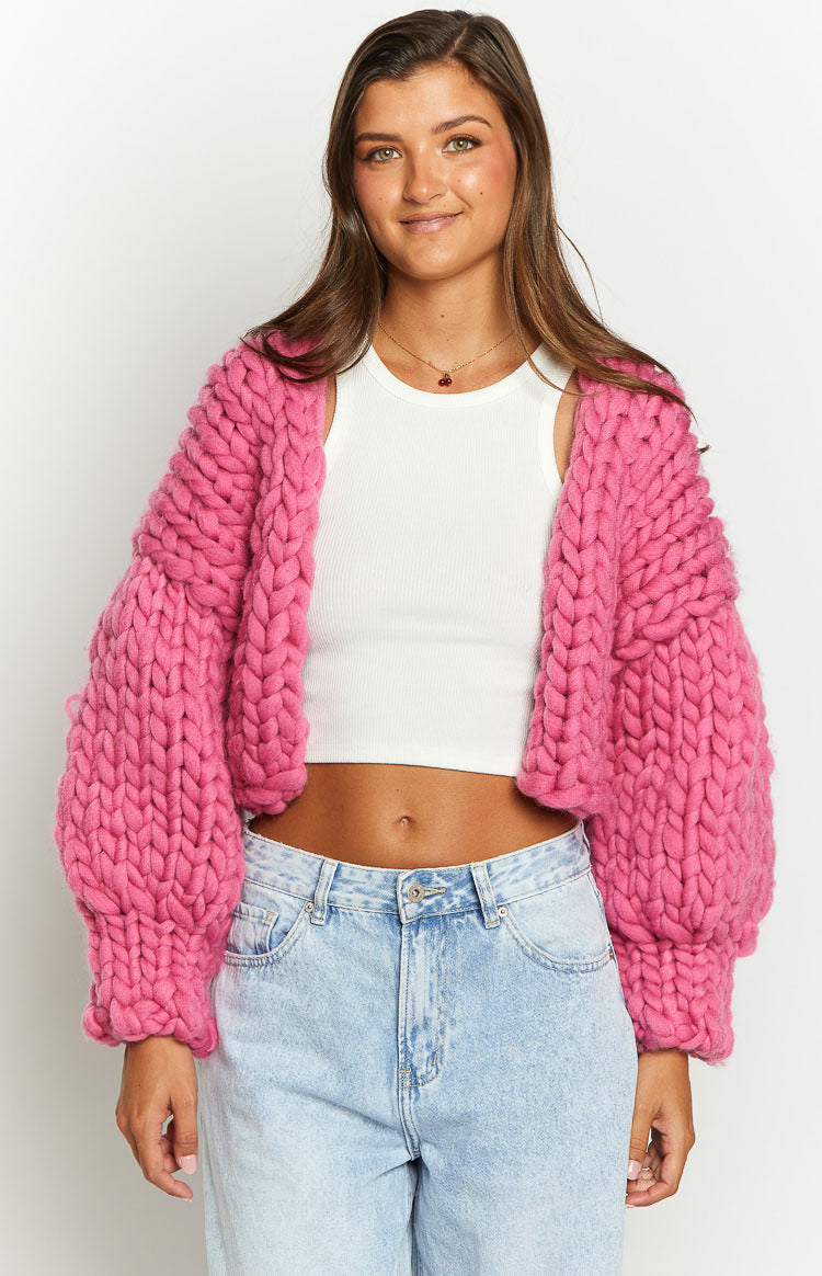 Blush Blossom Pink Knit Cardigan — 10
