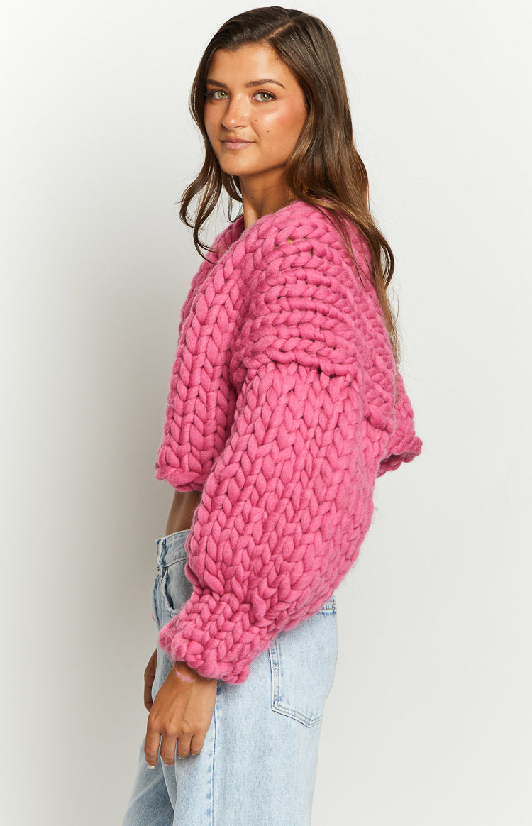 Blush Blossom Pink Knit Cardigan — 11