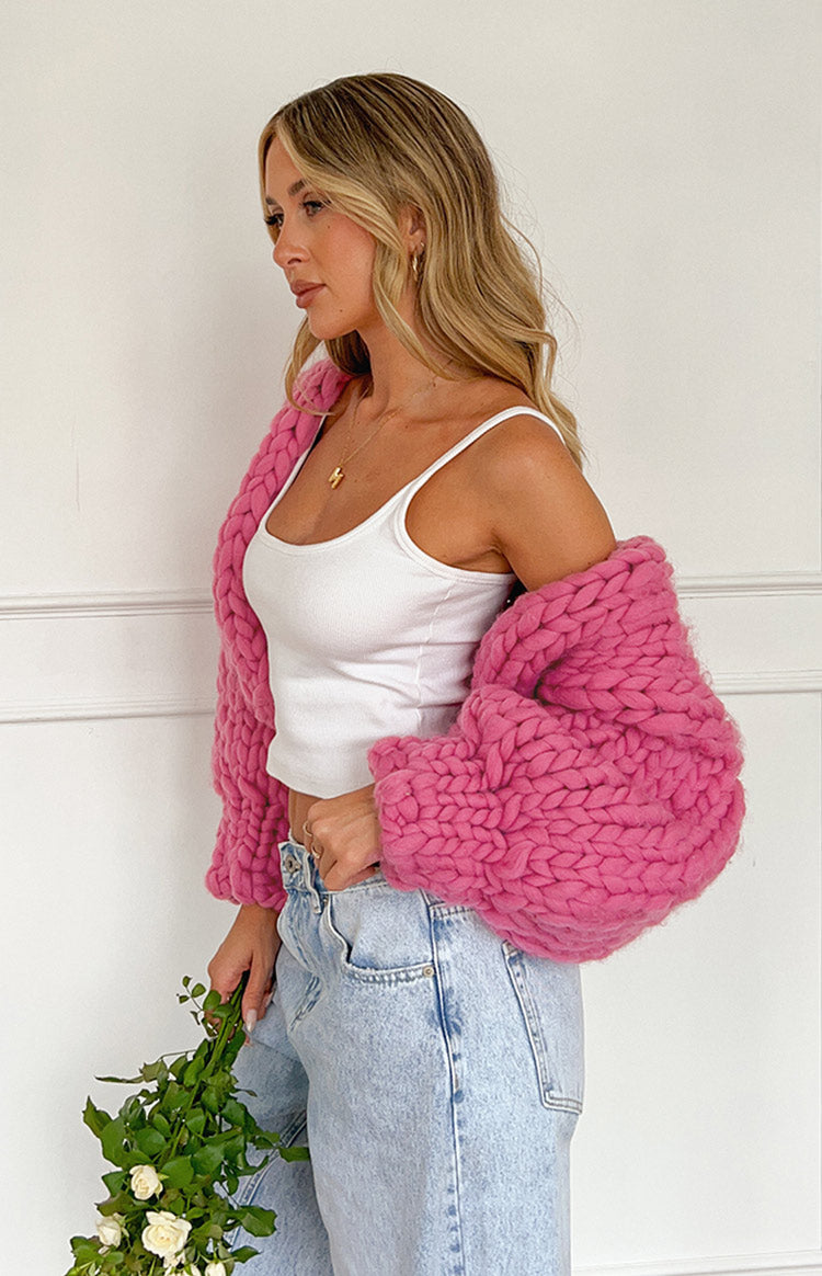 Blush Blossom Pink Knit Cardigan — 1