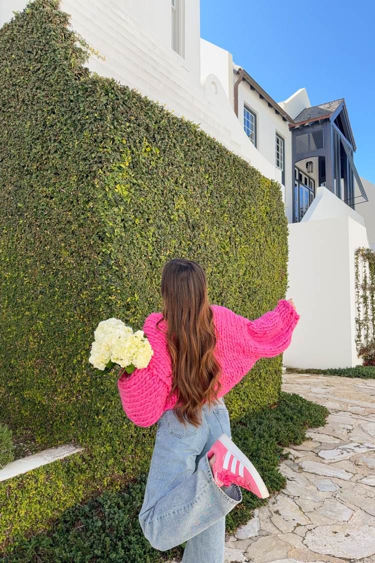 Blush Blossom Pink Knit Cardigan — 7