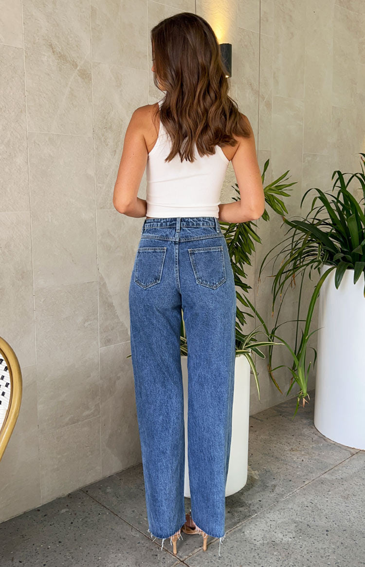 Denim Dazzle Pearl Mid Wash High Waisted Jeans — 11
