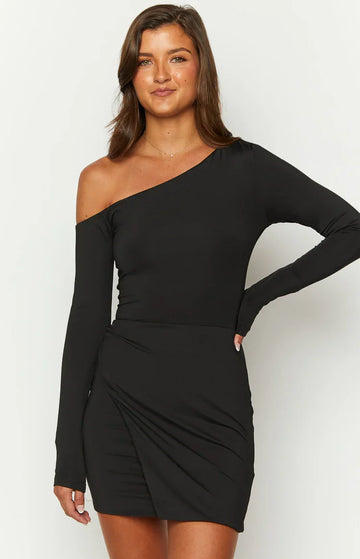 Antonio Black Long Sleeve Mini Dress — 1