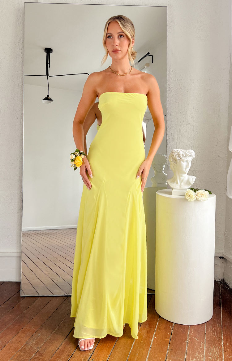 Myka Yellow Strapless Maxi Dress — 1