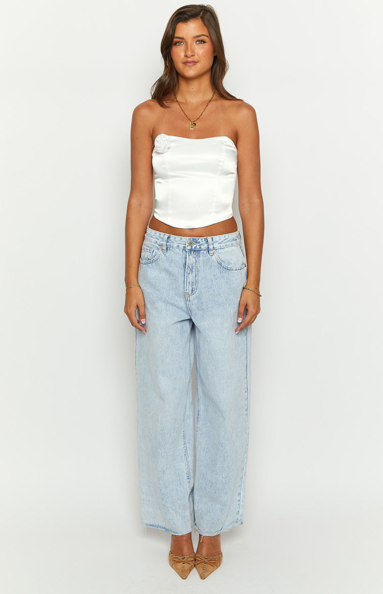 Ember Elegance White Satin Corset Top — 3