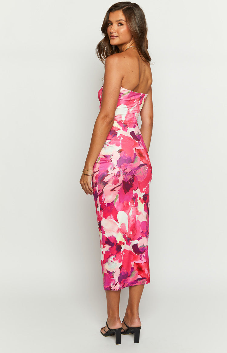 Juliete Pink Floral Midi Dress — 5