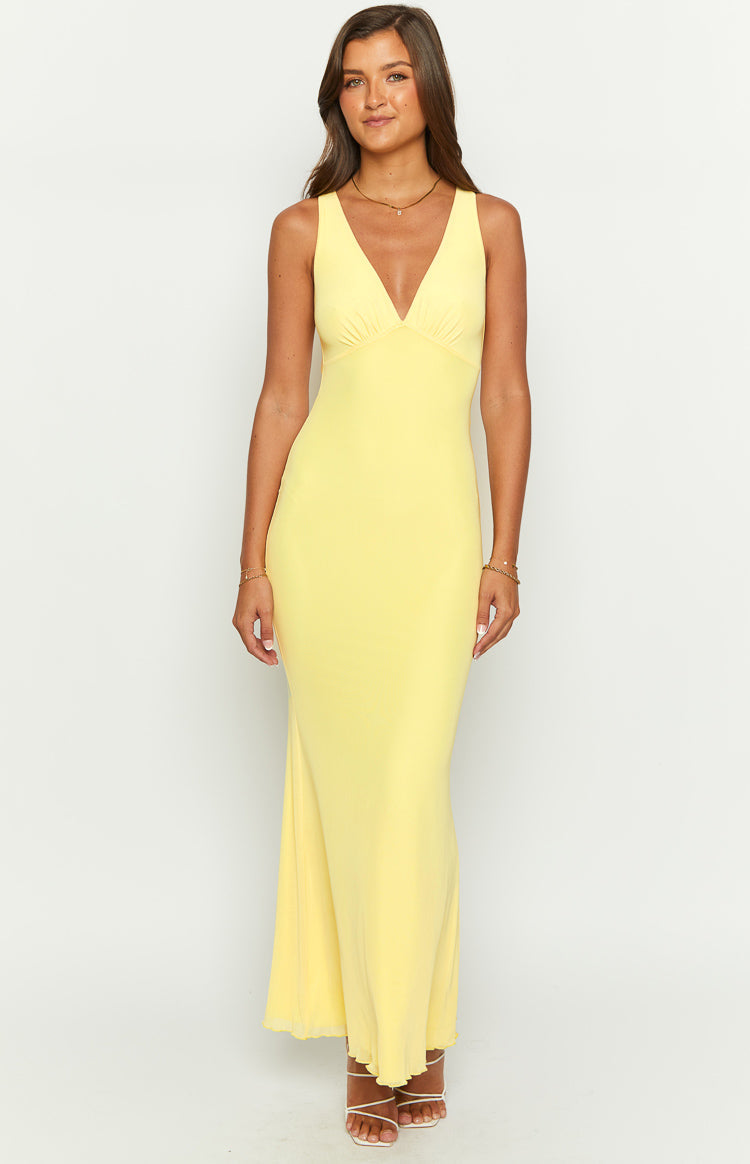 Sunflower Yellow Mesh Maxi Dress — 2