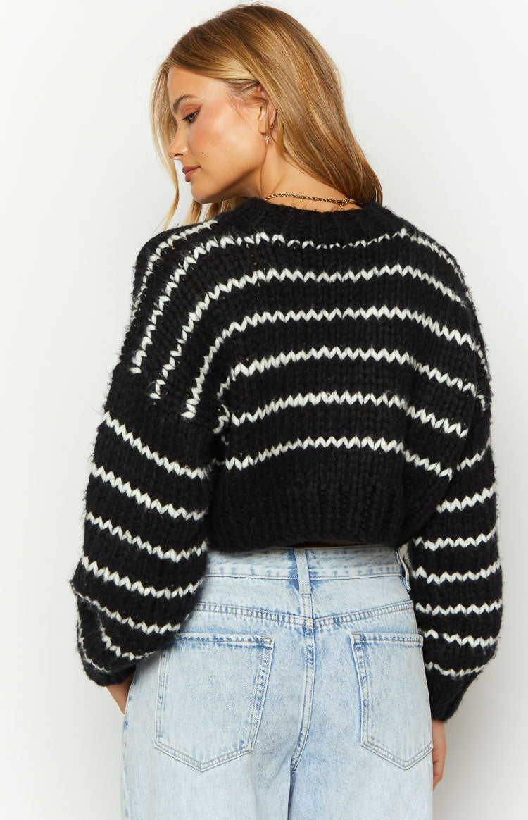 Belmont Black And White Striped Sweater — 7