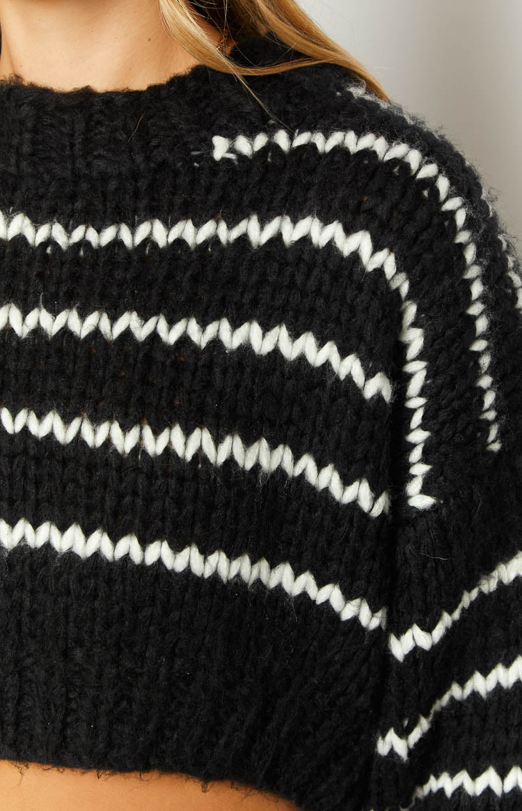 Belmont Black And White Striped Sweater — 8