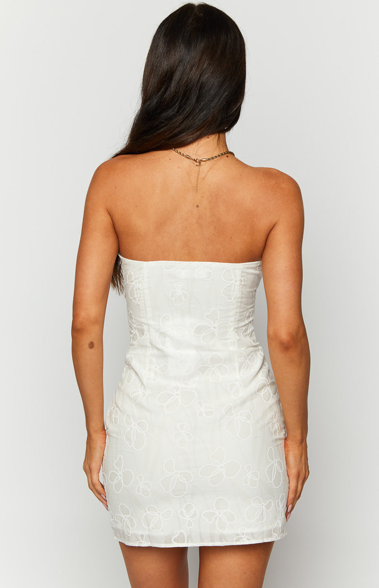Kendra White Strapless Mini Dress — 8