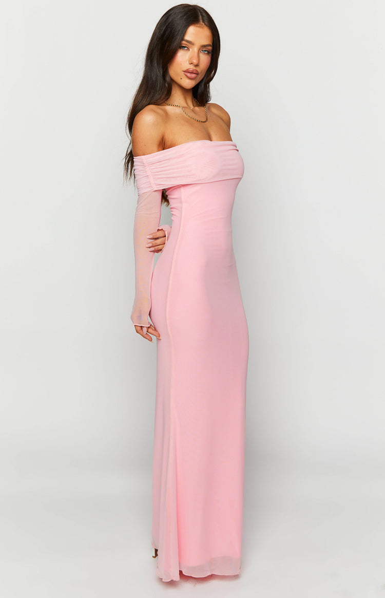 Coraline Pink Long Sleeve Maxi Dress — 4