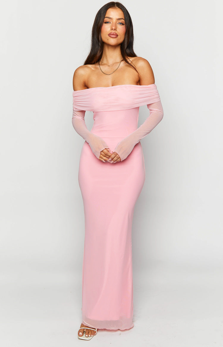 Coraline Pink Long Sleeve Maxi Dress — 3