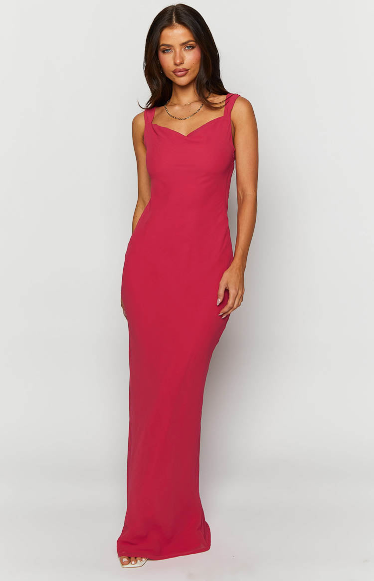 Astrid Pink Chiffon Maxi Dress — 2