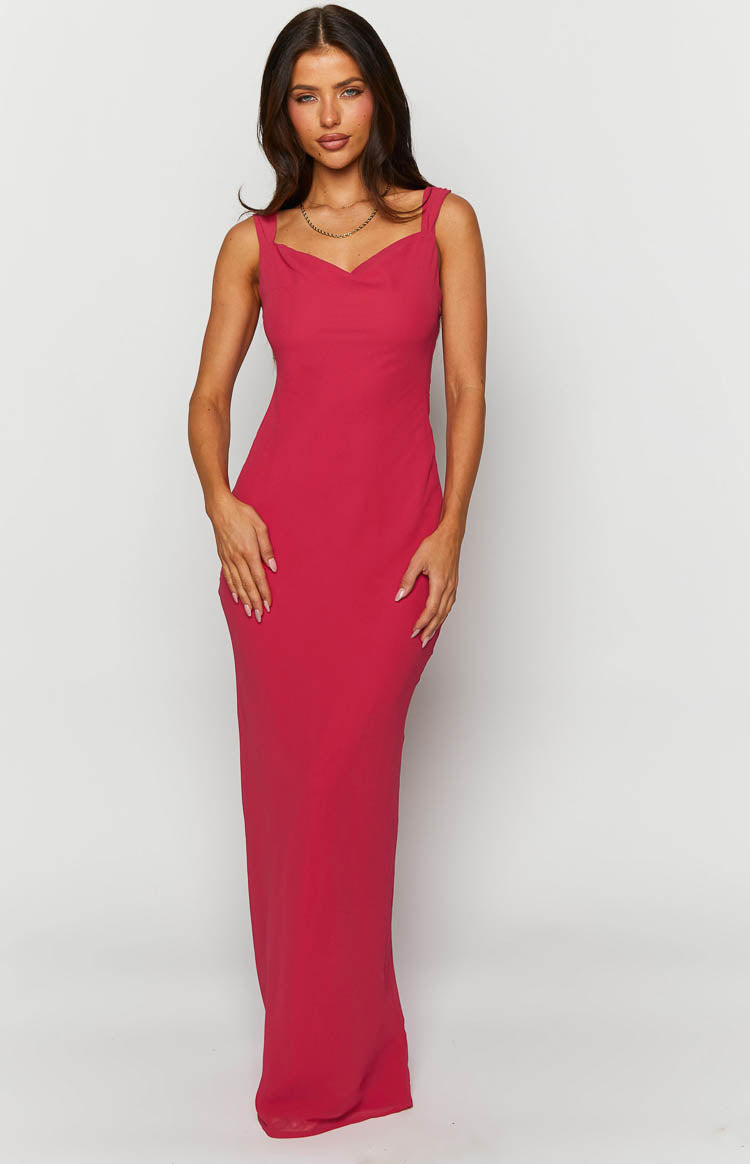 Astrid Pink Chiffon Maxi Dress — 3