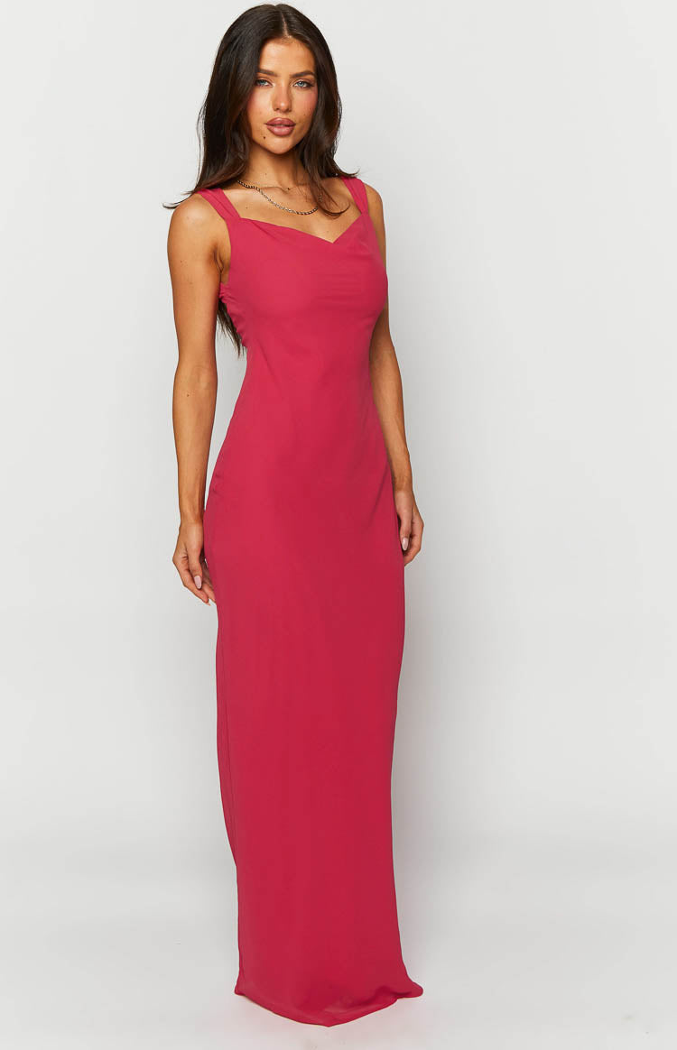 Astrid Pink Chiffon Maxi Dress — 4