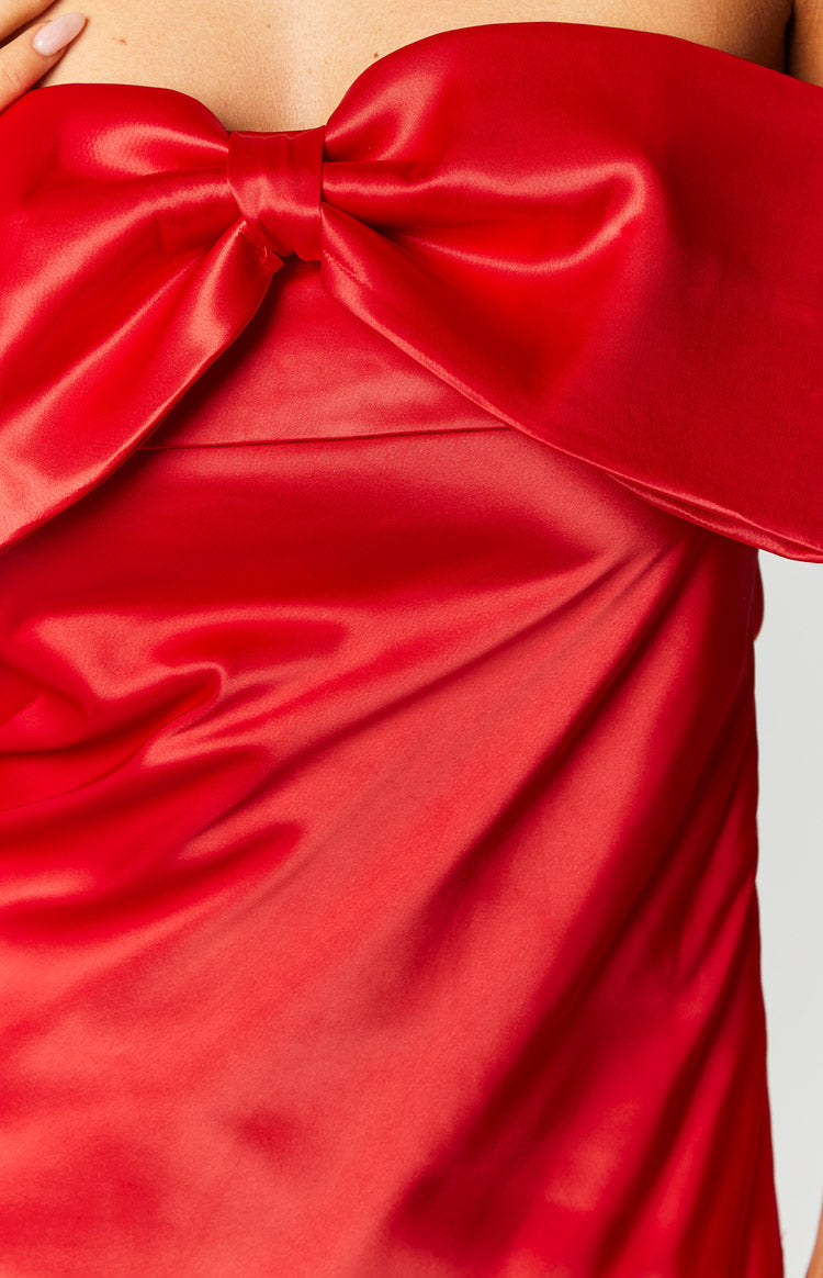 Lyla Red Off Shoulder Mini Dress — 6