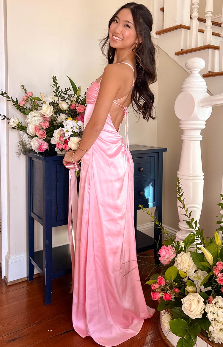Blaise Pink Satin Maxi Dress — 18